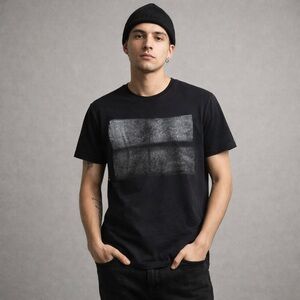 Vestige Infinite Perspective Graphic Tee Small Black Crewneck Minimalist Grunge